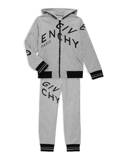 Shop Givenchy Little Boy's & Boy's Zip Up Hoodie In Grey