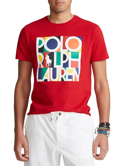 Shop Polo Ralph Lauren Classic-fit Logo Graphic T-shirt In Red