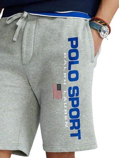 Shop Polo Ralph Lauren Polo Sport Fleece Shorts In Andover Grey