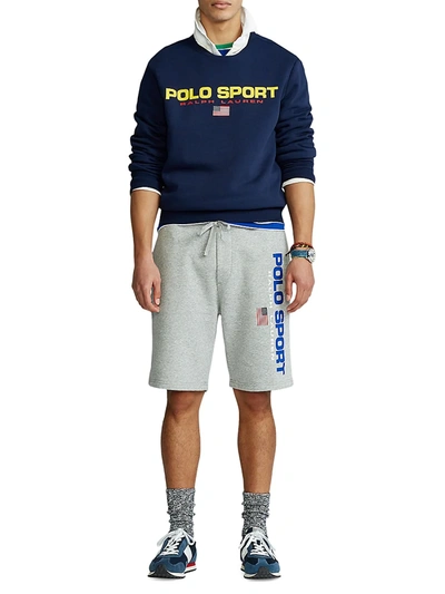 Shop Polo Ralph Lauren Polo Sport Fleece Shorts In Andover Grey