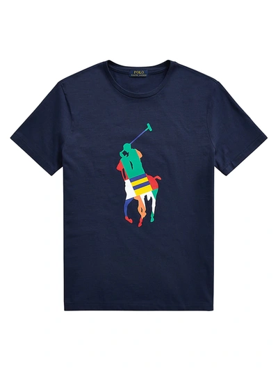 Shop Polo Ralph Lauren Classic-fit Big Pony Jersey T-shirt In Newport Navy