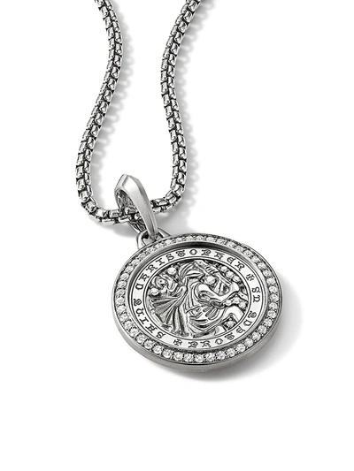 Shop David Yurman Men's 23.6mm St. Christopher Amulet In Silver