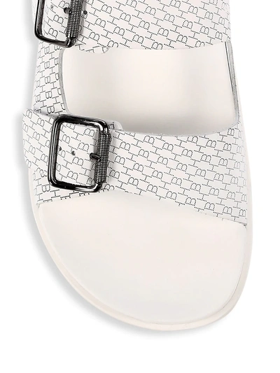 Shop Hugo Boss Leather Cliff Sandals In White