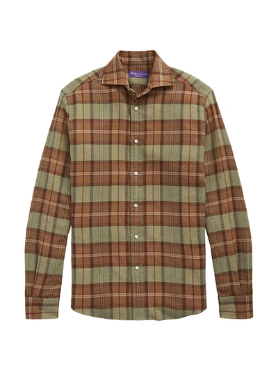 Shop Ralph Lauren Aston Button-down Shirt In Sage Multi
