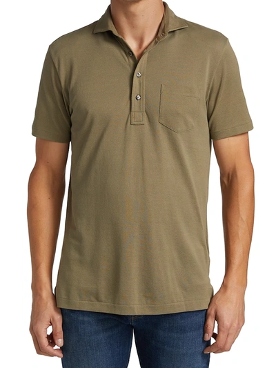 Shop Ralph Lauren Four-button Placket Polo Shirt In Sage