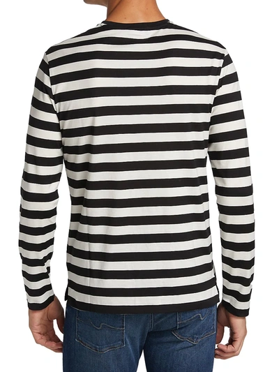 Shop Ralph Lauren Striped Long-sleeve Crewneck Shirt In Black