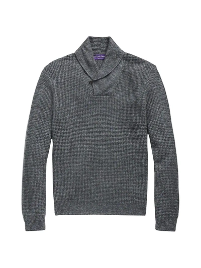 Shop Ralph Lauren Men's Cashmere & Silk Thermal Sweater In Medium Grey