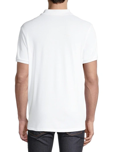 Shop Moncler Men's Slim-fit Logo Polo Shirt In White