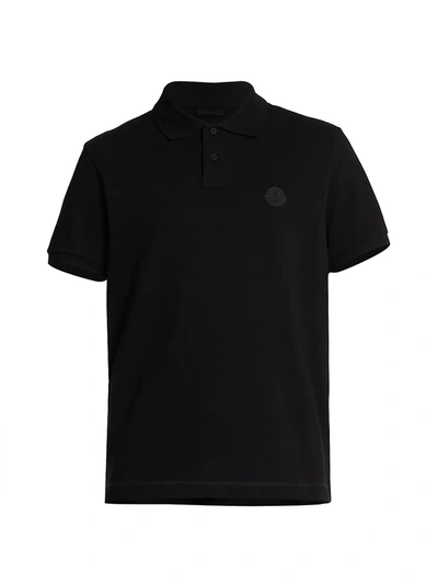 Shop Moncler Logo Polo In Black