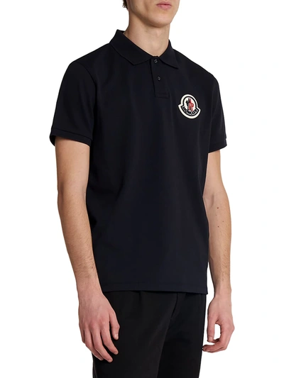 Shop Moncler Logo Polo In Black
