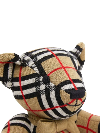 Shop Burberry Check Wool Thomas Bear In Archive Beige