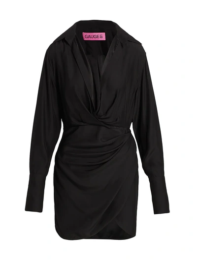 Shop Gauge81 Women's Naha Silk Shirtdress In Black
