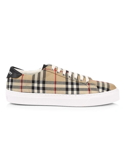 Shop Burberry Vintage Check Low-top Sneakers In Archive Beige