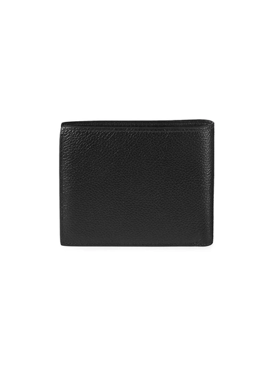 Shop Balenciaga Men's Leather Logo Bifold Wallet In Black