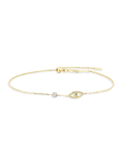 Shop Persée Women's 18k Yellow Gold & Diamond Eye Charm Bracelet
