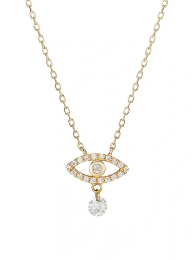 Shop Persée Women's 18k Yellow Gold & Diamond Eye Pendant Necklace
