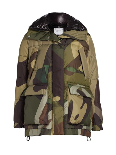 Shop Sacai X Kaws Print Blouson Jacket In Camouflage