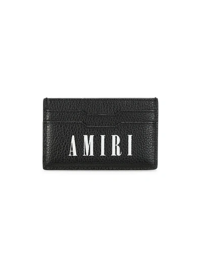 Shop Amiri Men's Large Logo Leather Card Holder In Black
