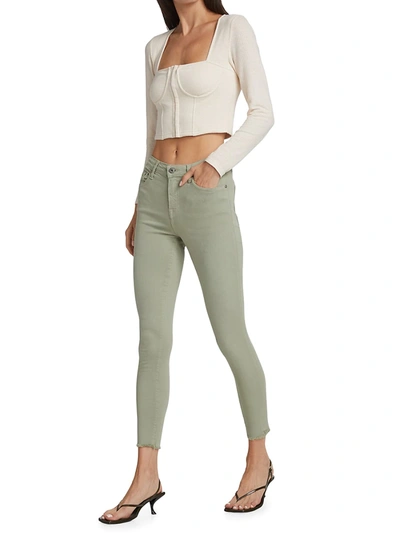 Shop Jonathan Simkhai Standard Costa Mid-rise Cropped Skinny Jeans In Eucalyptus