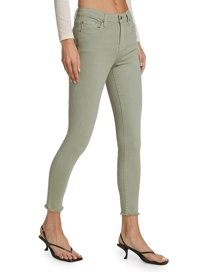 Shop Jonathan Simkhai Standard Costa Mid-rise Cropped Skinny Jeans In Eucalyptus