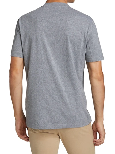 Shop Brunello Cucinelli Men's Cotton V-neck T-shirt In Grey