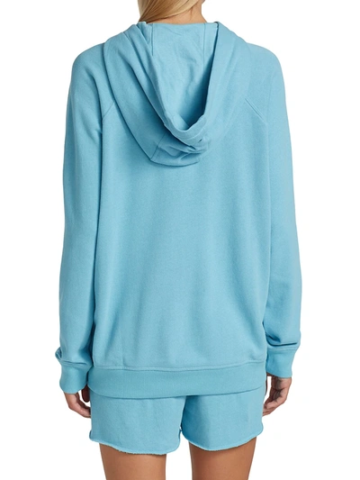 Shop Atm Anthony Thomas Melillo Cotton Pullover Hoodie In Ocean Blue