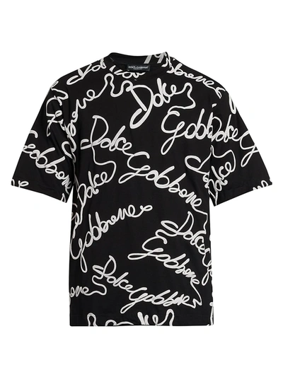 Shop Dolce & Gabbana Embroidered Logo T-shirt In Nero