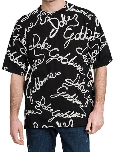 Shop Dolce & Gabbana Embroidered Logo T-shirt In Nero