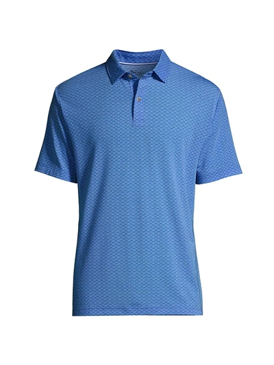 Shop Peter Millar Drirelease Natural Touch Starfish Polo In Plumbago