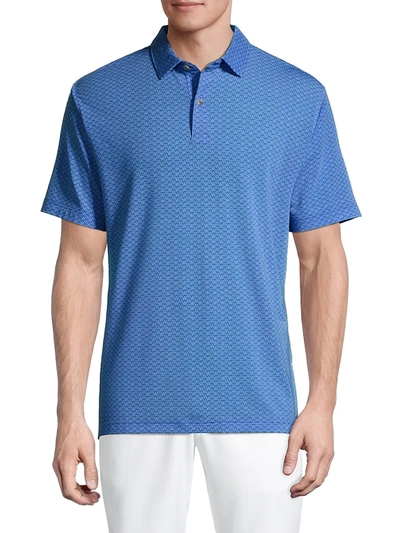 Shop Peter Millar Drirelease Natural Touch Starfish Polo In Plumbago