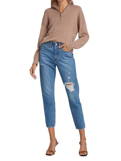 Shop Levi's Women's Wedgie High-rise Ripped Icon Jeans In Athens Asleep