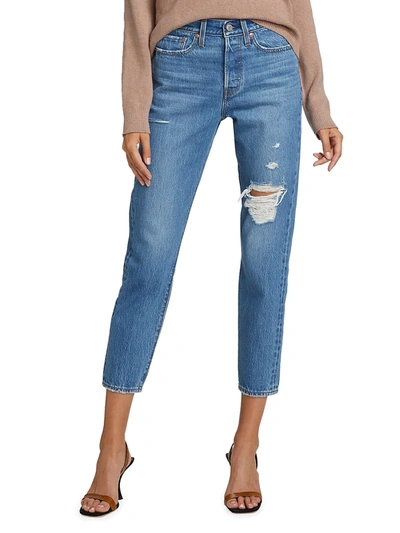 Shop Levi's Women's Wedgie High-rise Ripped Icon Jeans In Athens Asleep