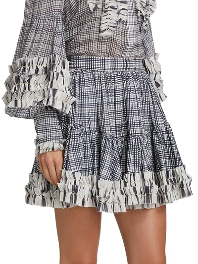 Shop Aje Memento Plaid Mini Skirt In Black White Check