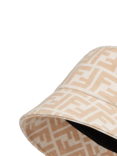 Shop Fendi Women's Logo-print Stretch Wool Bucket Hat In Grey