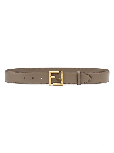 Shop Fendi Women's Logo-buckle Leather Belt In Brown