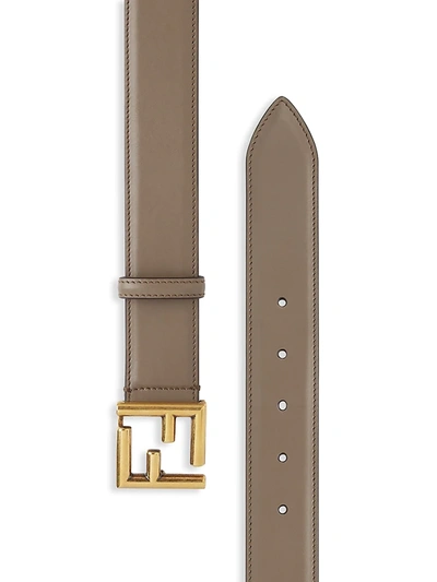 Shop Fendi Women's Logo-buckle Leather Belt In Brown