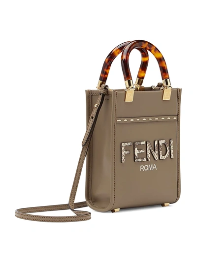 Fendi Sunshine Shopper Tote Leather Medium Neutral