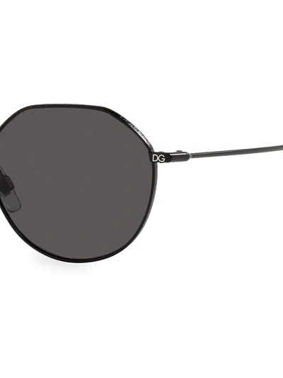 Shop Dolce & Gabbana Men's 54mm Phantos Sunglasses In Matte Black