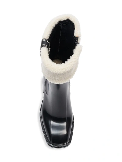 Shop Chloé Women's Betty Shearling-trim Rain Boots In Black