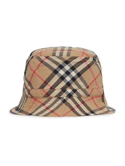 Shop Burberry Gabriel Vintage Check Bucket Hat In Archive Beige
