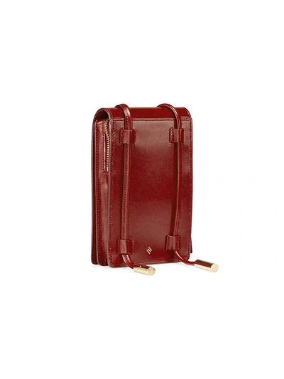 Shop Ashya Leather Bolo Bag In Cherry
