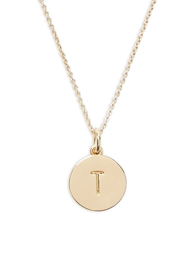 Shop Kate Spade Gold-plated Initial Pendant Necklace In Initial T