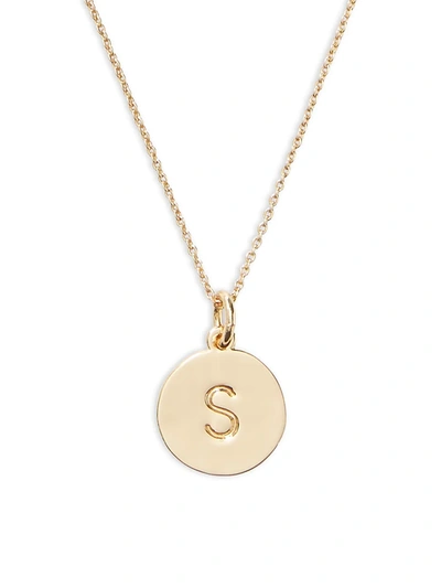 Shop Kate Spade Gold-plated Initial Pendant Necklace In Initial S