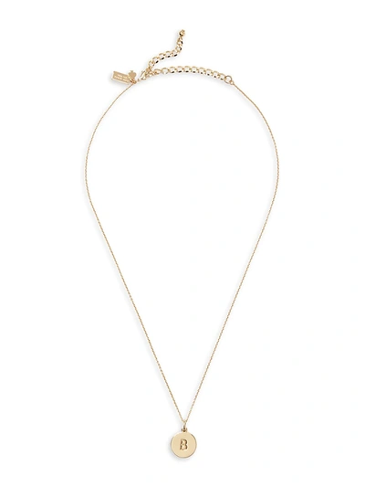 Shop Kate Spade Gold-plated Initial Pendant Necklace In Initial S