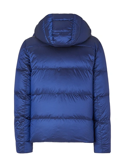 Shop Fendi Nylon Down Jacket In Sapphire