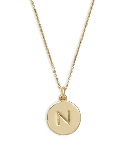 Shop Kate Spade Gold-plated Initial Pendant Necklace In Initial N