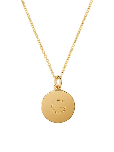 Shop Kate Spade Gold-plated Initial Pendant Necklace In Initial G