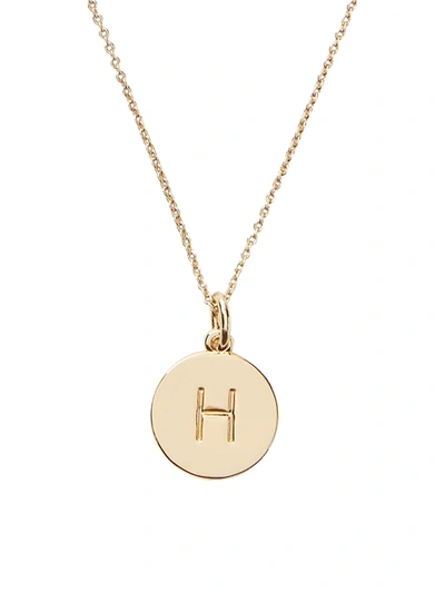 Shop Kate Spade Women's Gold-plated Initial Pendant Necklace In Initial H