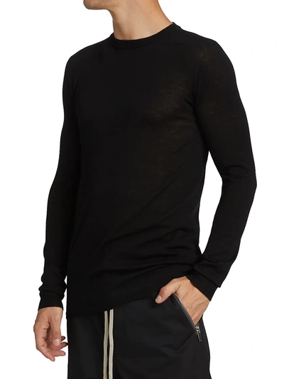 Shop Rick Owens Biker Crewneck Long-sleeve Sweater In Black