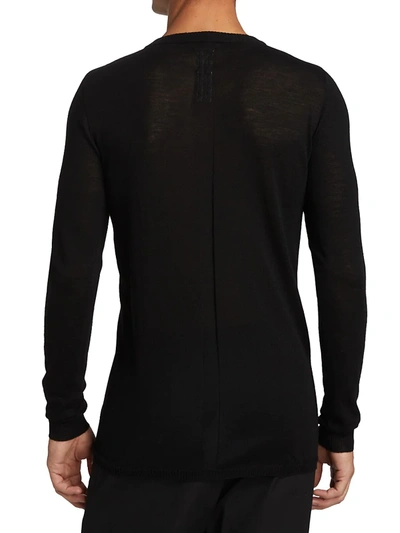 Shop Rick Owens Biker Crewneck Long-sleeve Sweater In Black